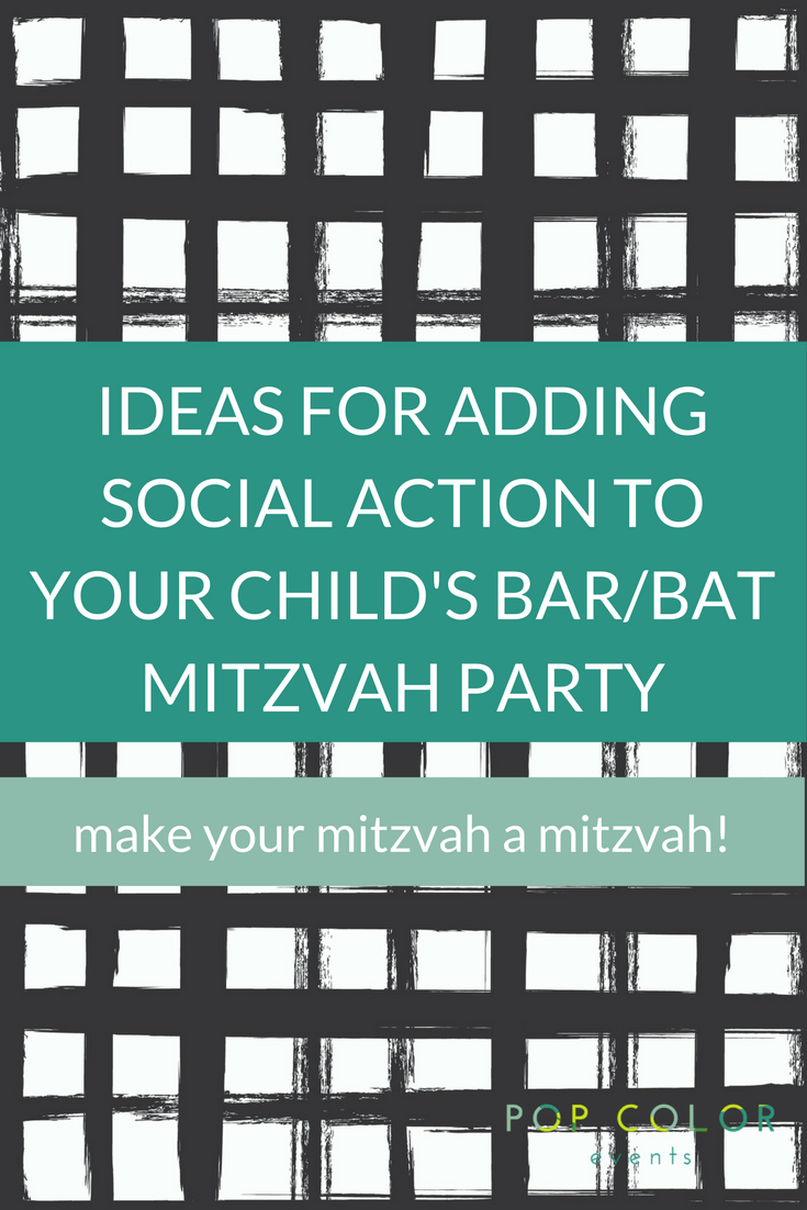 Many families include a social action, tzedakah or mitzvah component into their Bar or Bat Mitzvah party. Here are ways to include charity in your celebration. | Pop Color Events | Adding a Pop of Color to Bar & Bat Mitzvahs in DC, MD & VA