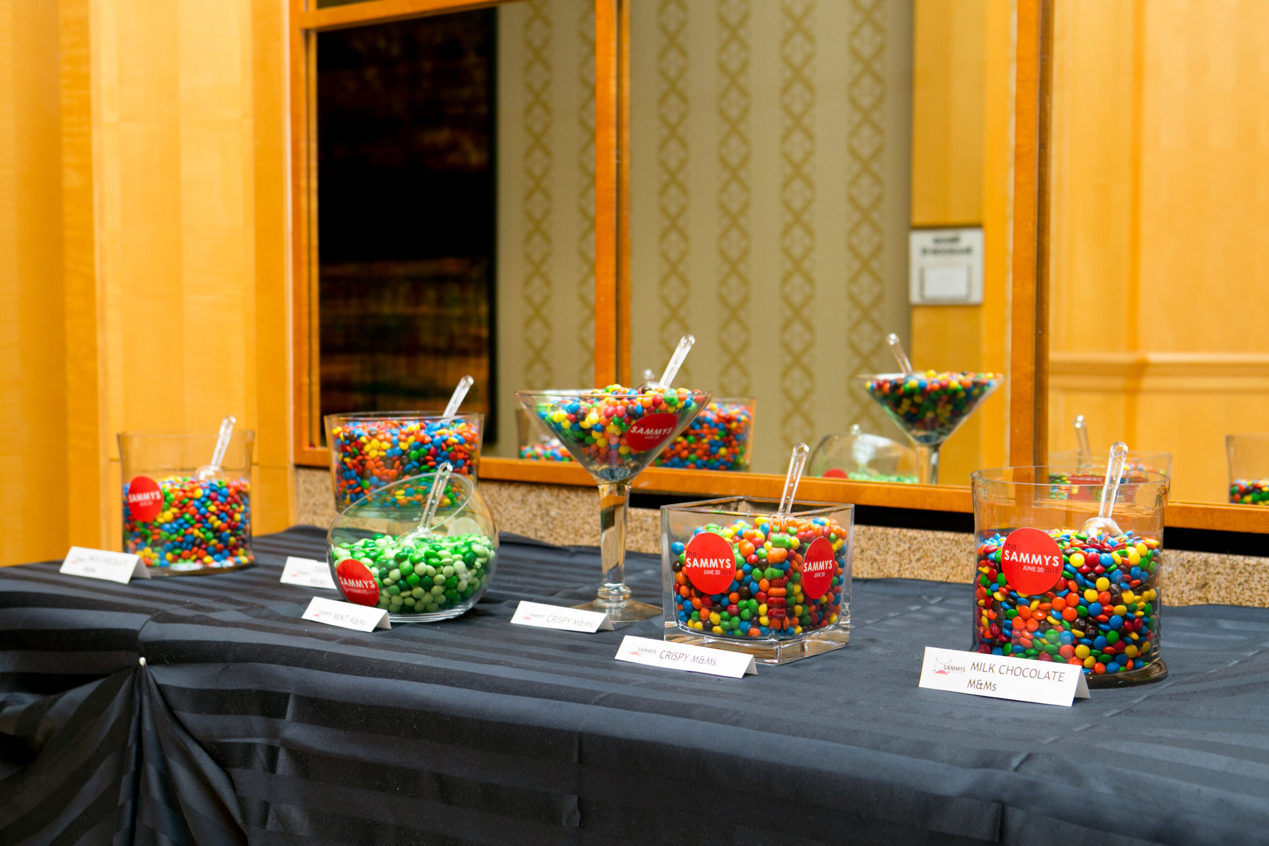 Bar Mitzvah Candy Buffet with M&Ms | Pop Color Events | Adding a Pop of Color to Bar & Bat Mitzvahs | Serving DC, MD & VA | Photo by Paired Images