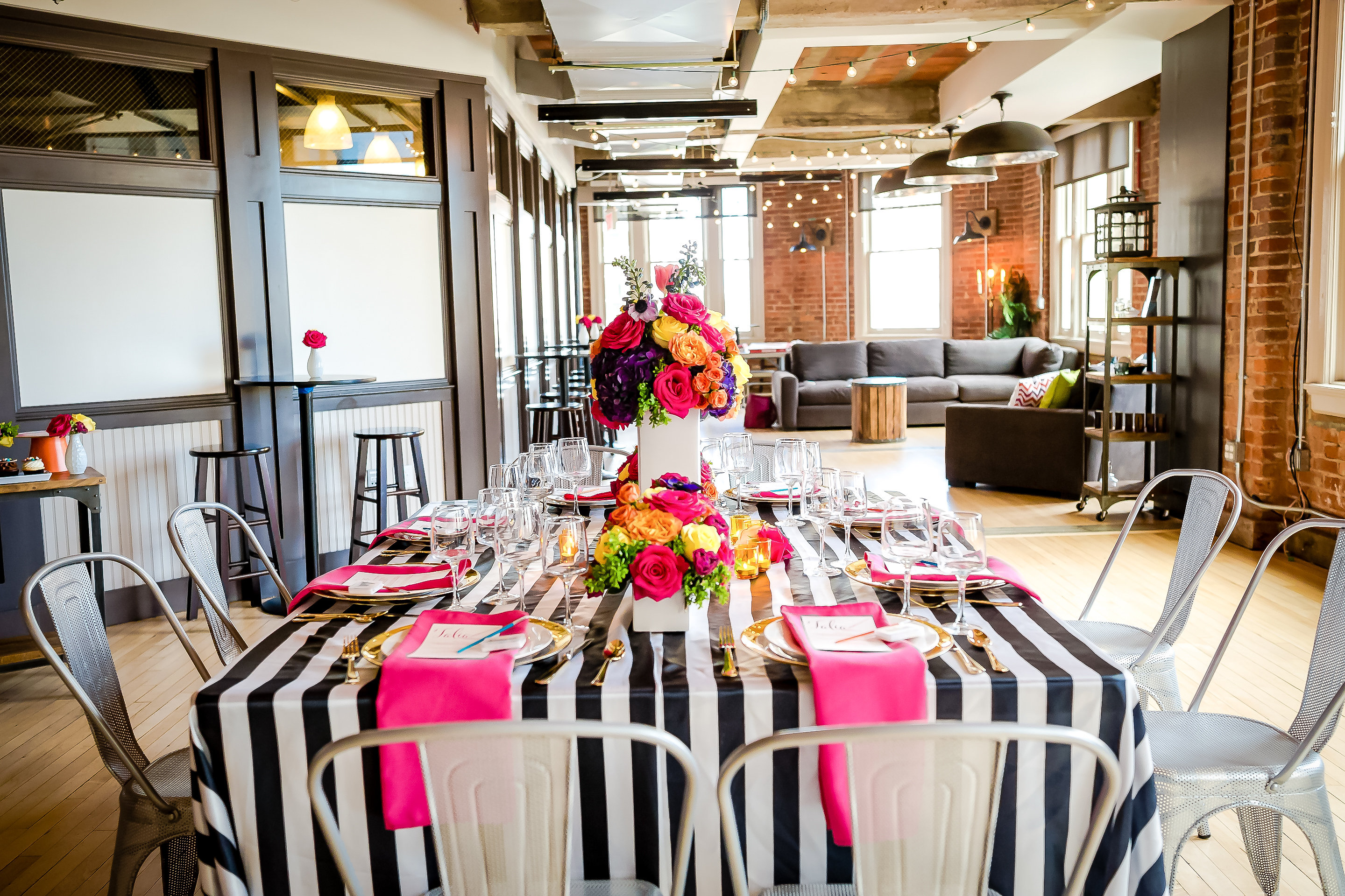 Floral and Art Bat Mitzvah at the Loft at 600F in Washington DC | Pop Color Events | Adding a Pop of Color to Bar & Bat Mitzvahs in DC, MD & VA | Photo by Powell Woulfe Photography