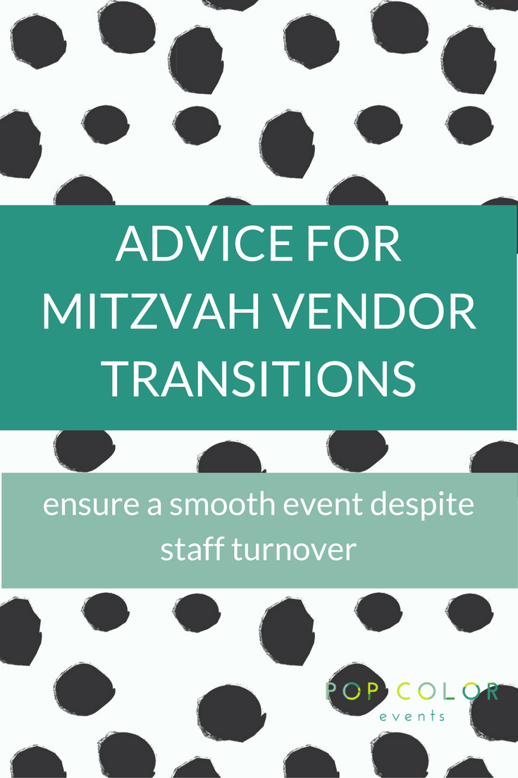 Ensure your Bar or Bat Mitzvah party planning is smooth from start to finish despite Mitzvah vendor staff turnover | Pop Color Events | Adding a Pop of Color Bar & Bat Mitzvahs in DC, MD & VA