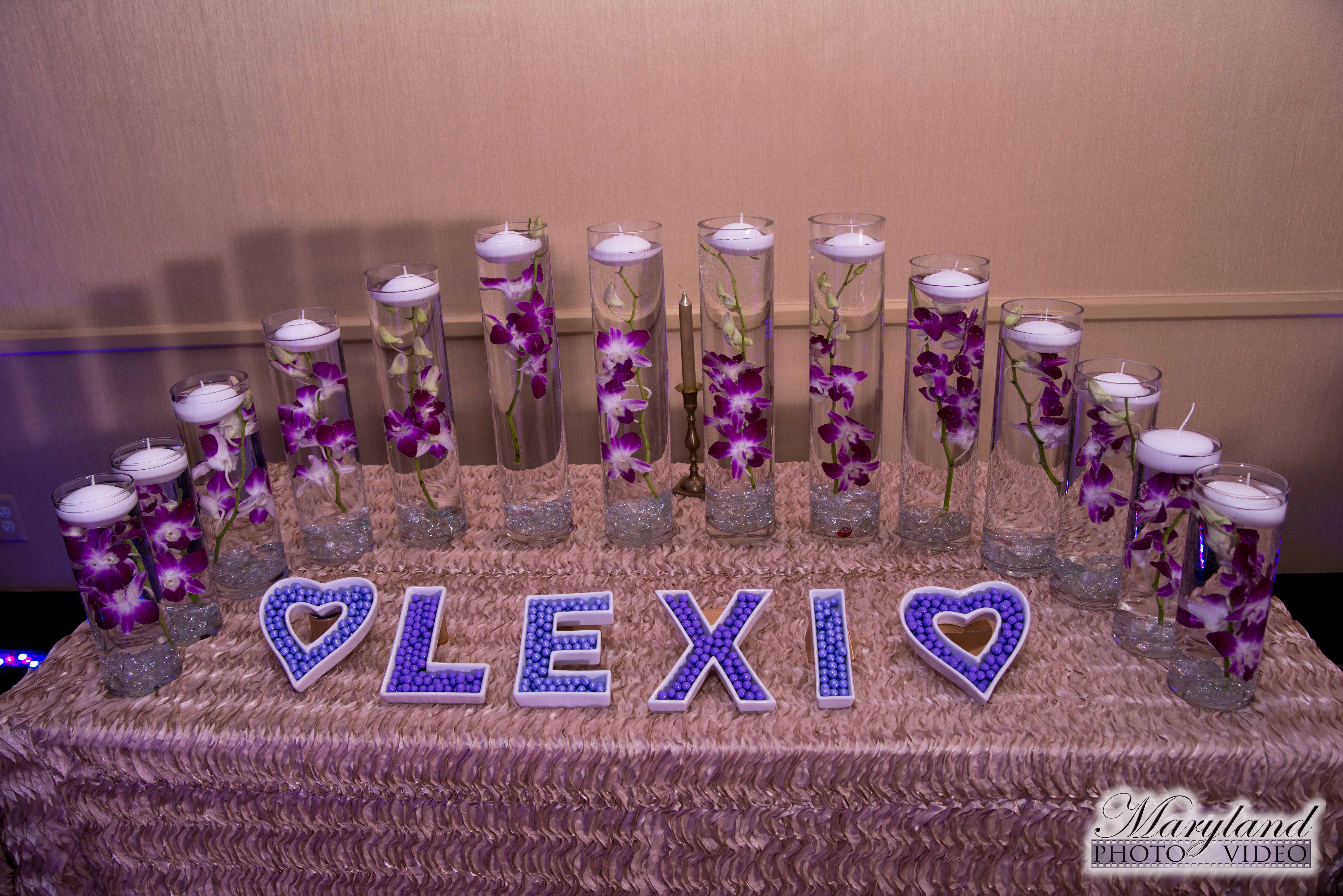 Purple Candle lighting at Dog themed Bat Mitzvah Party at Westin Tysons Corner | Pop Color Events | Adding a Pop of Color to Bar & Bat Mitzvahs in DC, MD & VA | Photo by Maryland Photo/Video