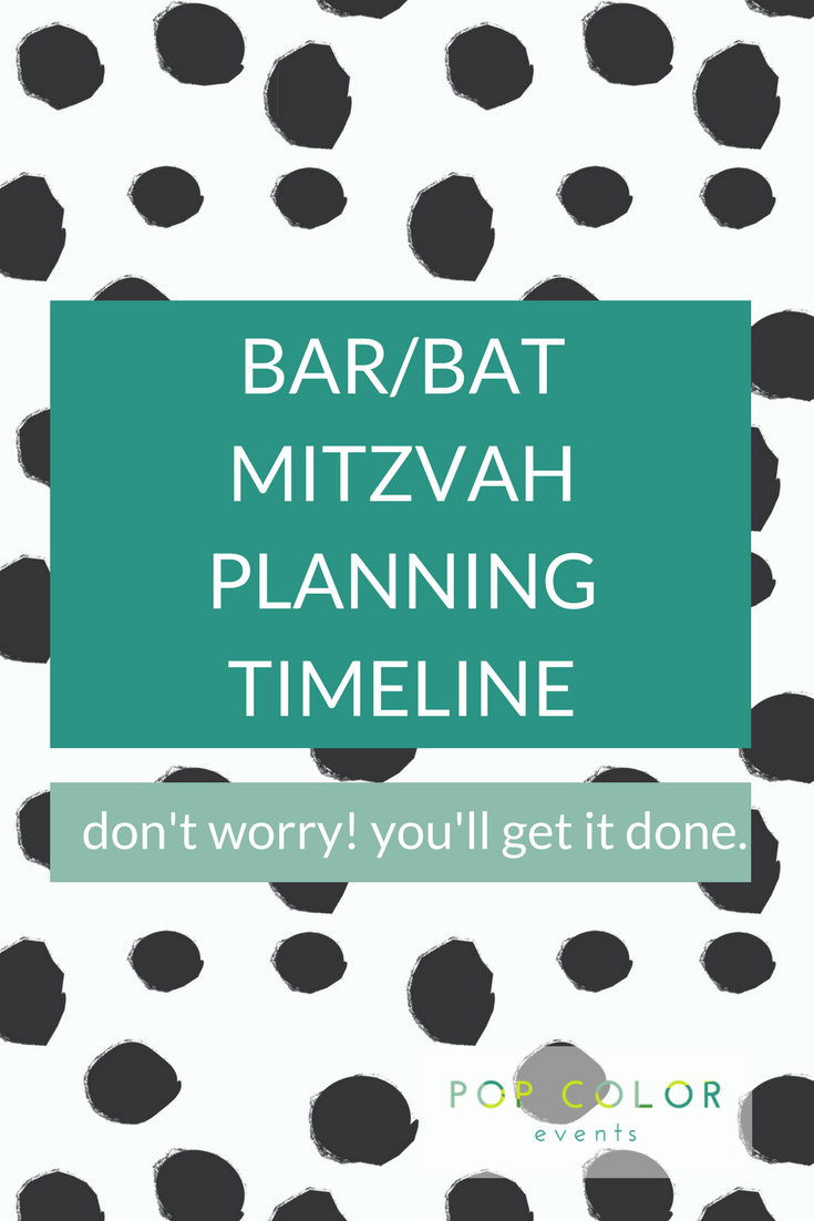 You don't need a Mitzvah planning timeline! You just need a list of the order to hire your vendors and then you need to get started planning your child's Bar or Bat Mitzvah vendor team. | Pop Color Events | Adding a Pop of Color to Bar & Bat Mitzvahs in DC, MD & VA