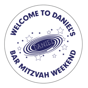 Bar Mitzvah welcome bag sticker