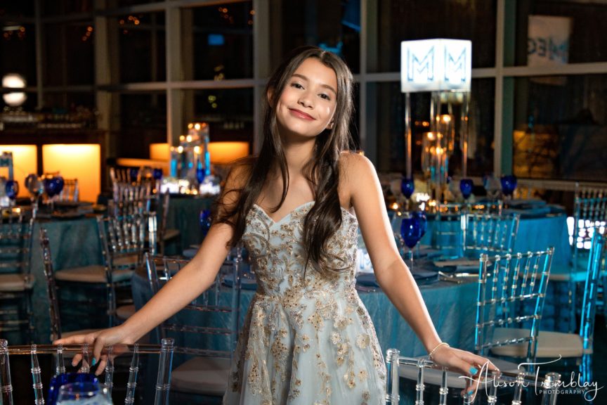 Megan's Blue Sparkle Bat Mitzvah at VisArts in Rockville, MD