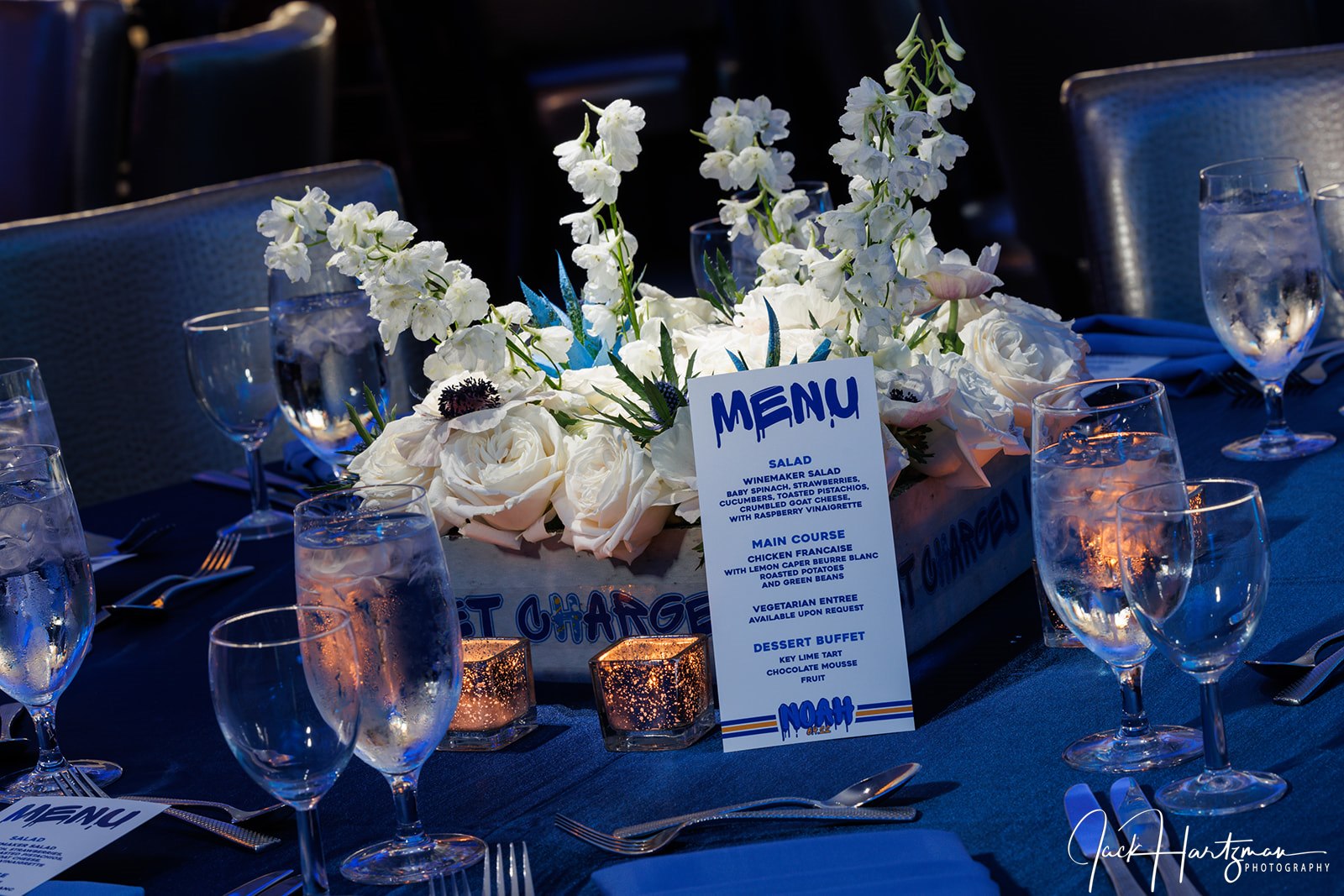 Centerpieces at Noah's Chargers-Inspired Urban, Graffiti Bar Mitzvah at Woodmont Country Club in Rockville, MD | Pop Color Events | Adding a Pop of Color to Bar & Bat Mitzvahs in DC, MD & VA | Photo by: Jack Hartzman, Washington Talent Agency
