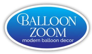 A combination of light and dark blue egg-shaped logo at Pop Color Vendor: Balloon Zoom | Pop Color Events | Adding a Pop of Color to Bar & Bat Mitzvahs in DC, MD & VA 