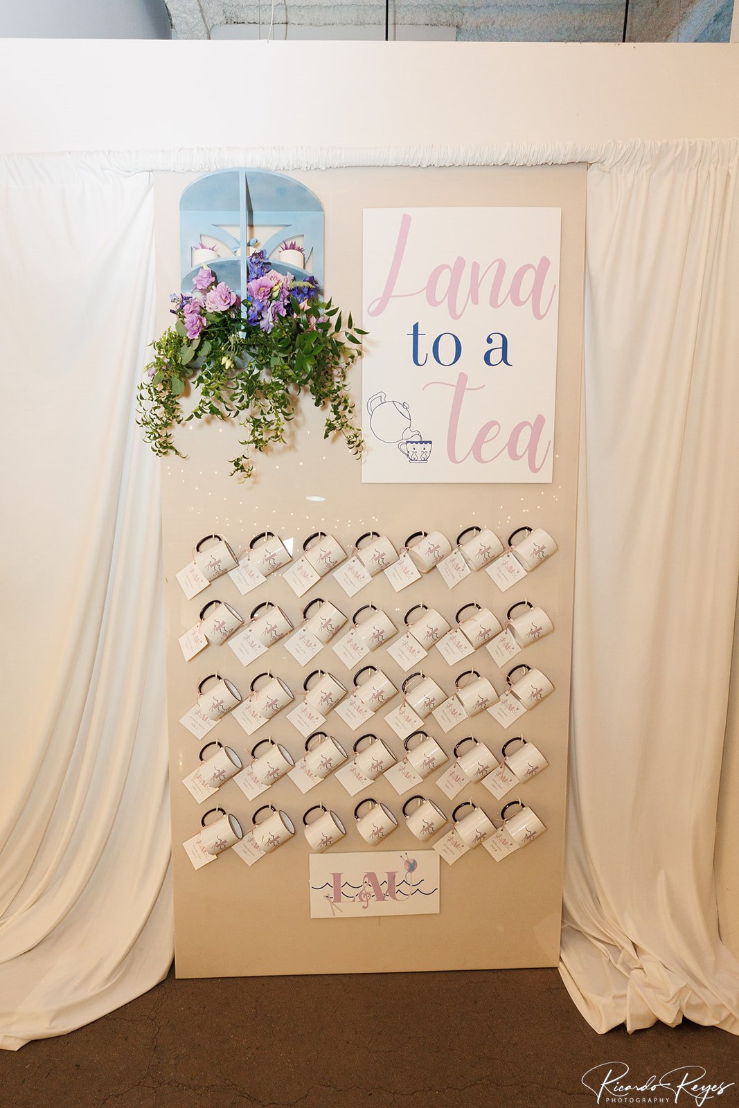 Favors and Seating chart for Lana to a Tea All About Lana Bat Mitzvah Party at VisArts in Rockville, MD | Pop Color Events | Adding a Pop of Color to Bar & Bat Mitzvahs in DC, MD & VA | Photo by: Ricardo Reyes Photography