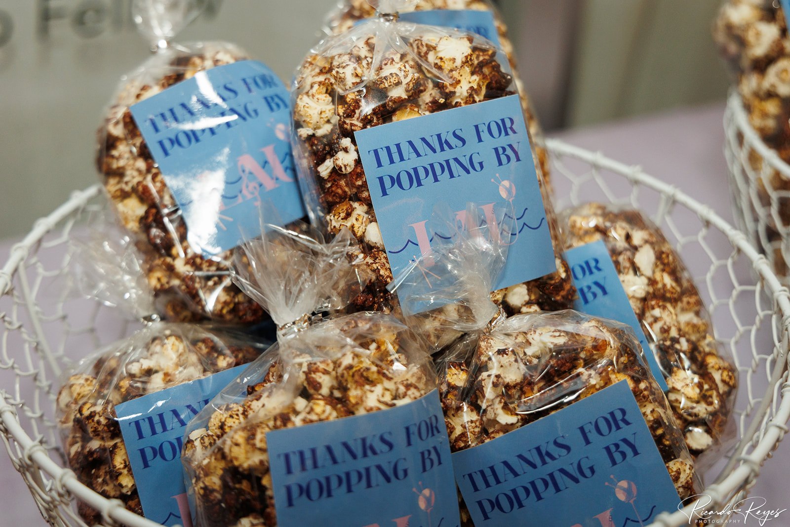 Popcorn favors for Lana to a Tea All About Lana Bat Mitzvah Party at VisArts in Rockville, MD | Pop Color Events | Adding a Pop of Color to Bar & Bat Mitzvahs in DC, MD & VA | Photo by: Ricardo Reyes Photography
