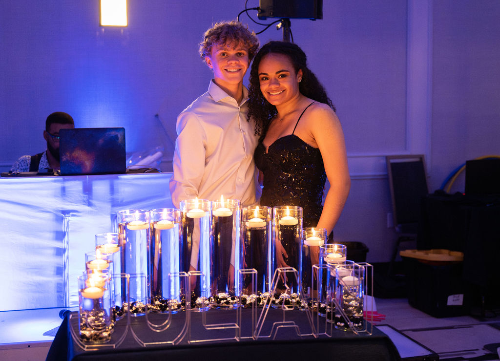 Candle lighting at Julian's Sophisticated Bar Mitzvah Party at Marriott Tysons Corner | Pop Color Events | Adding a Pop of Color to Bar & Bat Mitzvahs in DC, MD & VA | Photo by: Lacey Ann Photography