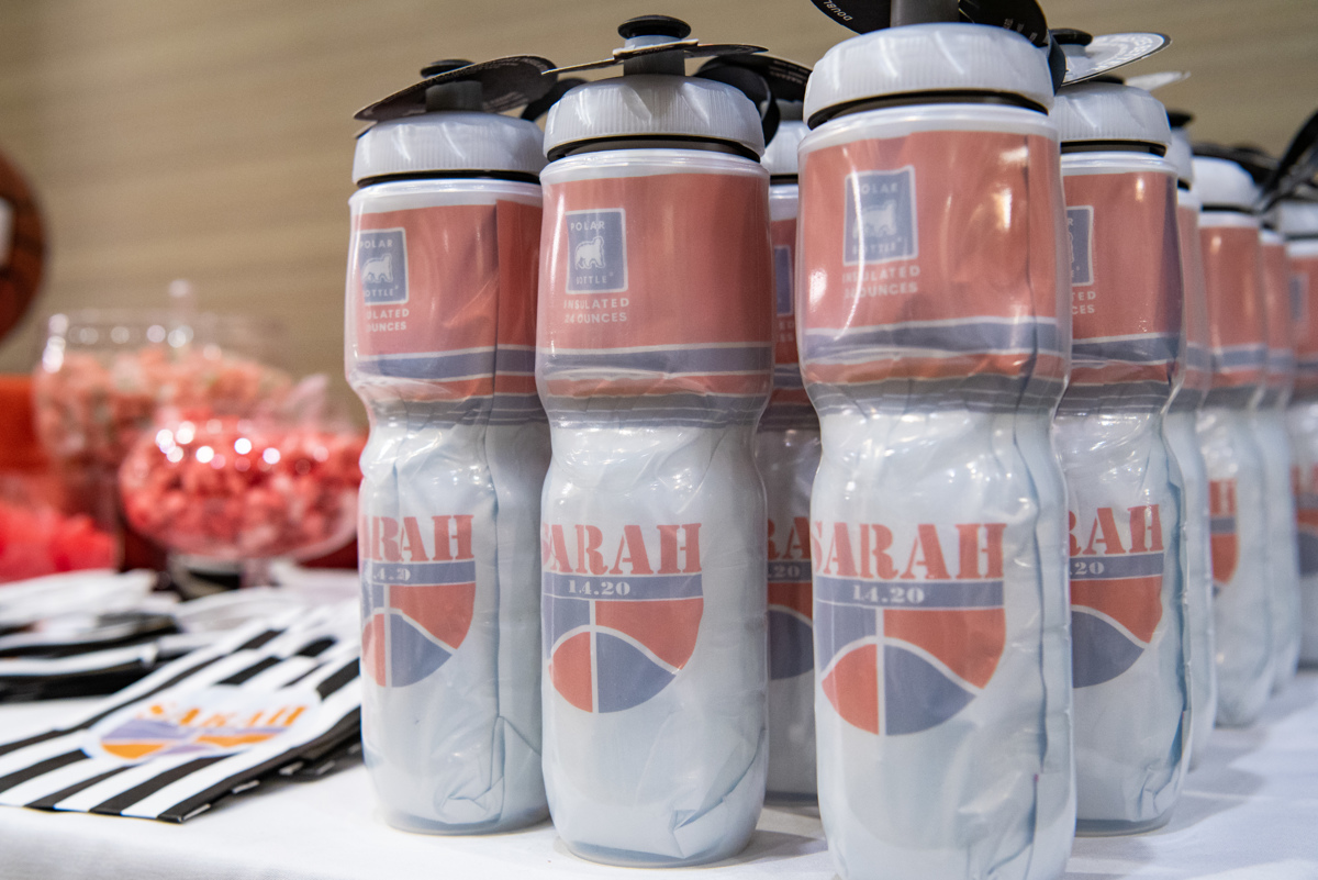 Basketball water bottles | Pop Color Events | Adding a Pop of Color to Bar & Bat Mitzvahs in DC, MD & VA | Photo by: Greg Land Photography