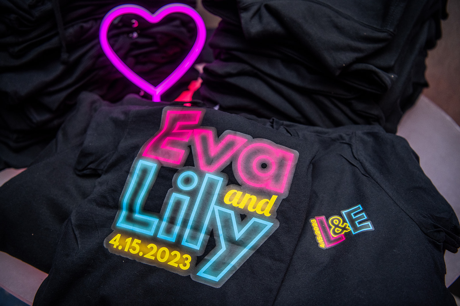 Neon Hoodie Sweatshirts by the Frank Advantage | Pop Color Events | Adding a Pop of Color to Bar & Bat Mitzvahs in DC, MD & VA | Photo by: Ana Isabel Photography