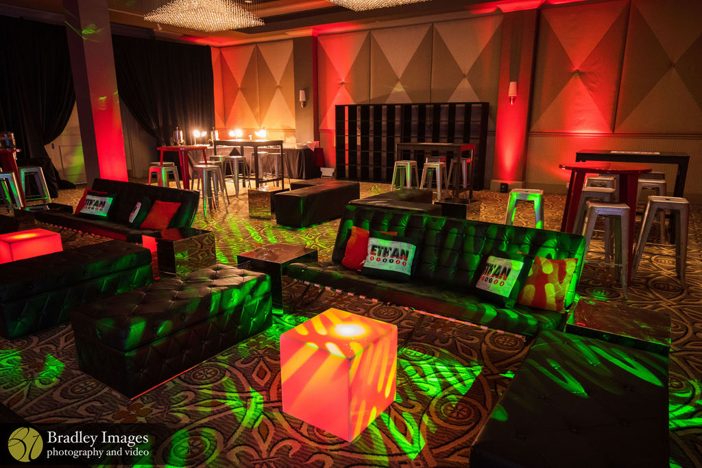 Kid's area at Ethan's New York City-Themed Bar Mitzvah Party at Lakewood Country Club | Pop Color Events | Adding a Pop of Color to Bar & Bat Mitzvahs in DC, MD & VA | Photo by: Bradley Images
