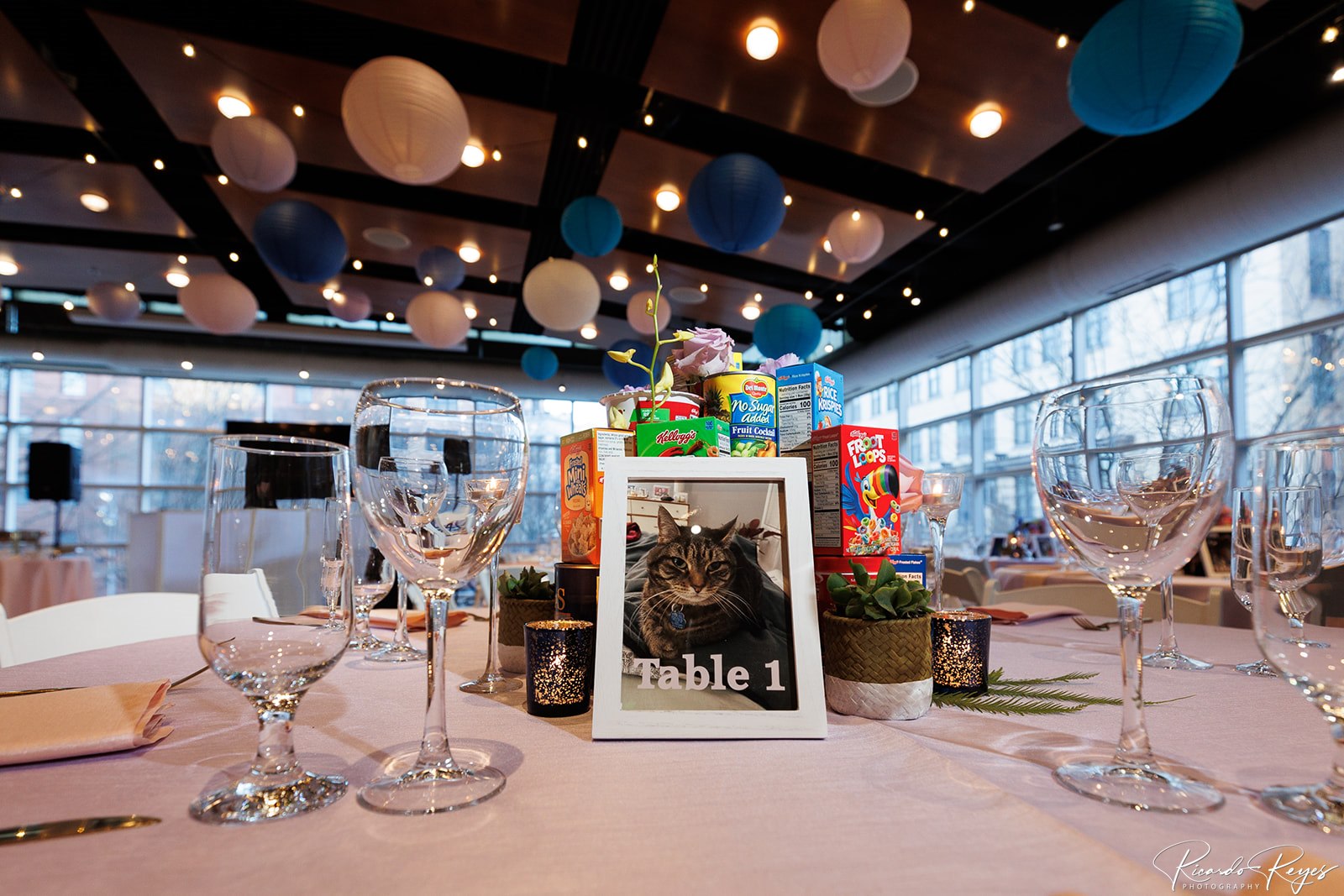 Community service donated centerpieces and custom table number for Lana to a Tea All About Lana Bat Mitzvah Party at VisArts in Rockville, MD | Pop Color Events | Adding a Pop of Color to Bar & Bat Mitzvahs in DC, MD & VA | Photo by: Ricardo Reyes Photography