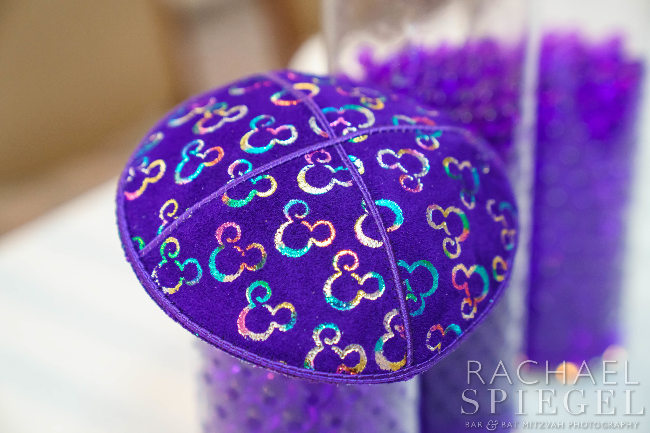 Mouse ear kippot | Pop Color Events | Adding a Pop of Color to Bar & Bat Mitzvahs in DC, MD & VA | Photo by: Rachael Spiegel