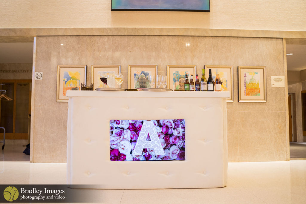TV screen bar | Pop Color Events | Adding a Pop of Color to Bar & Bat Mitzvahs in DC, MD & VA | Photo by: Bradley Images