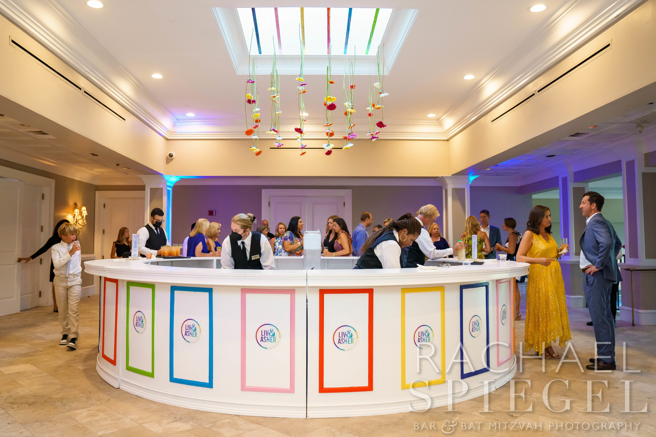 Round, colorful bar | Pop Color Events | Adding a Pop of Color to Bar & Bat Mitzvahs in DC, MD & VA | Photo by: Rachael Spiegel Photography