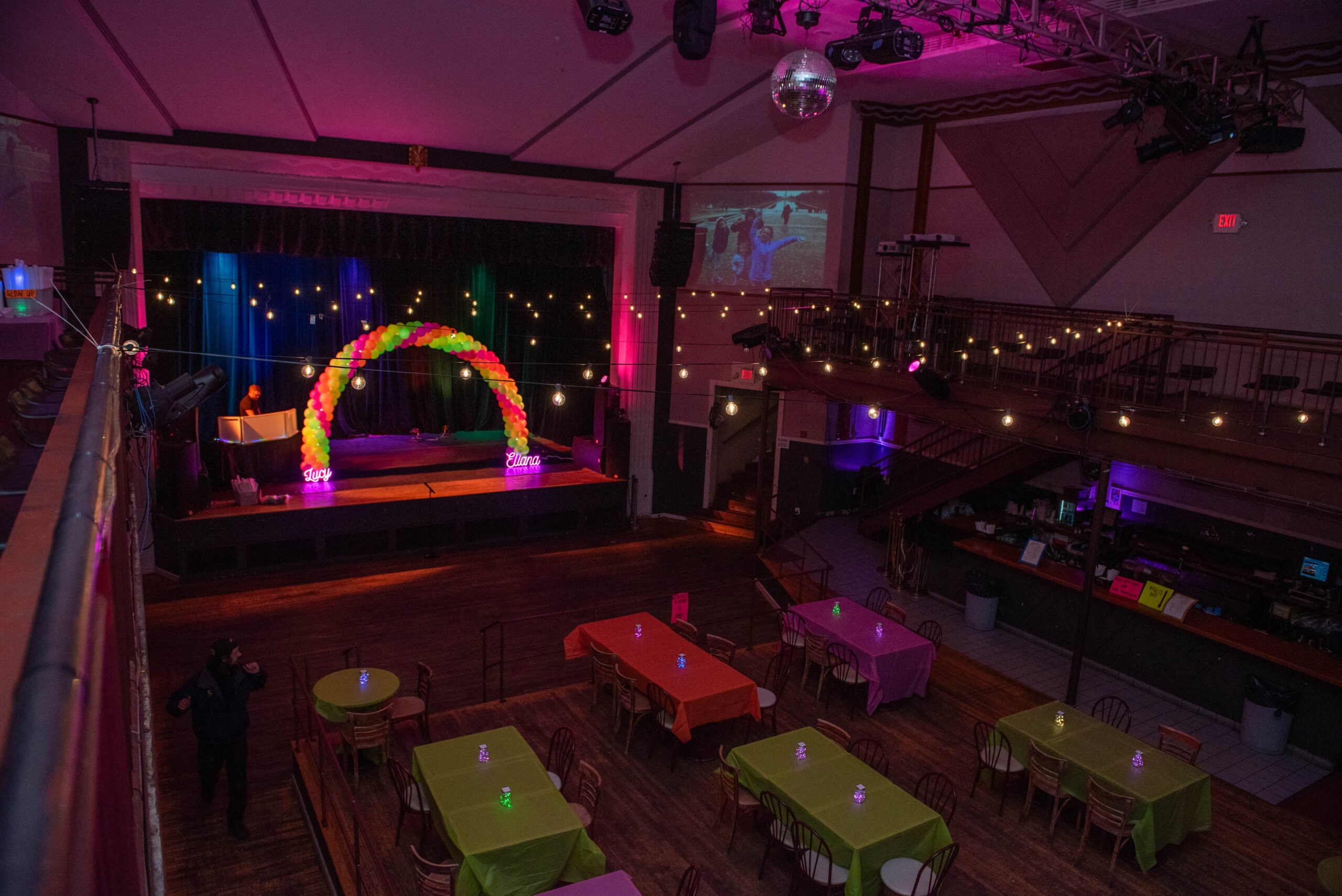 State Theater in Falls Church Bat Mitzvah party | Pop Color Events | Adding a Pop of Color to Bar & Bat Mitzvahs in DC, MD & VA | Photo by: Annabelle Gordon Photography