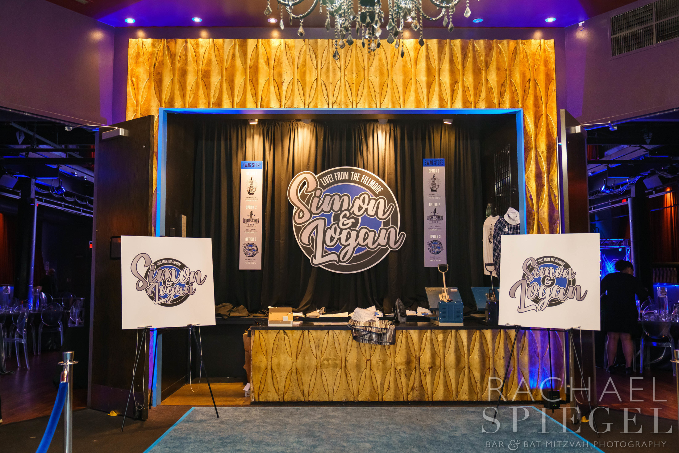 Swag Store at Logan and Simon's Rock and Roll Bar Mitzvah at Fillmore Silver Spring | Pop Color Events | Adding a Pop of Color to Bar & Bat Mitzvahs in DC, MD & VA | Photo by: Rachael Spiegel Photography