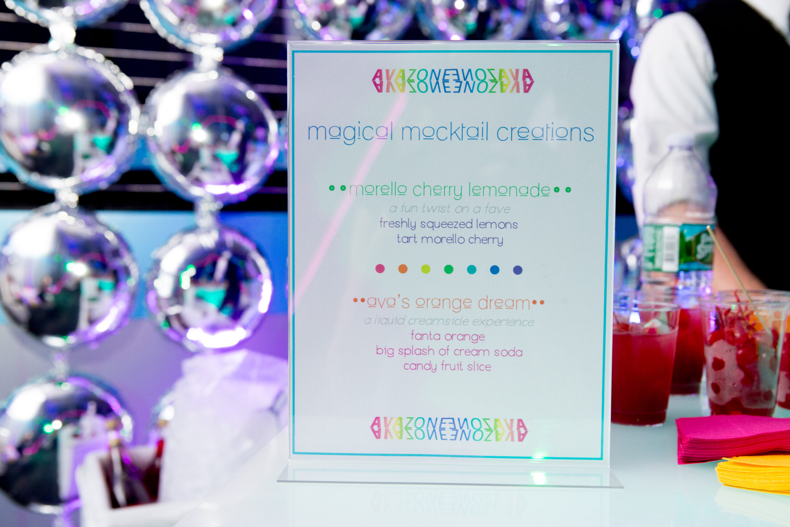 Mocktail menu | Pop Color Events | Adding a Pop of Color to Bar & Bat Mitzvahs in DC, MD & VA | Photo by: Jess Latos Photography