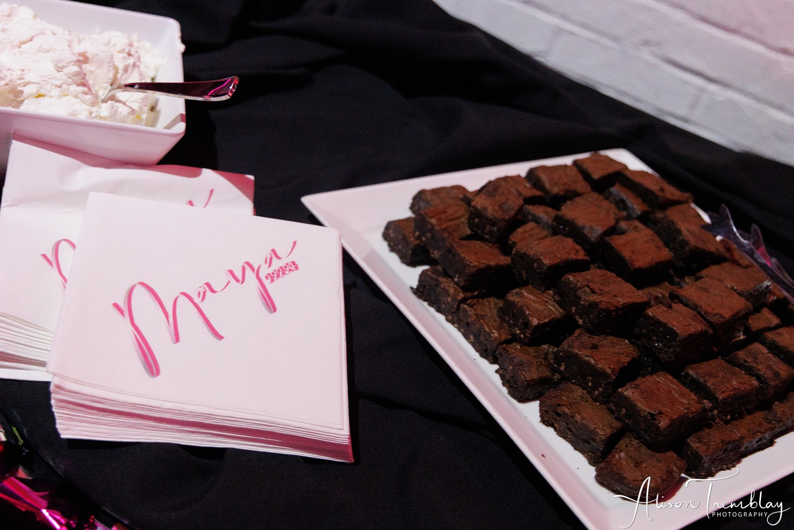 Custom Logo Napkins | Pop Color Events | Adding a Pop of Color to Bar & Bat Mitzvahs in DC, MD & VA | Photo by: Alison Tremblay