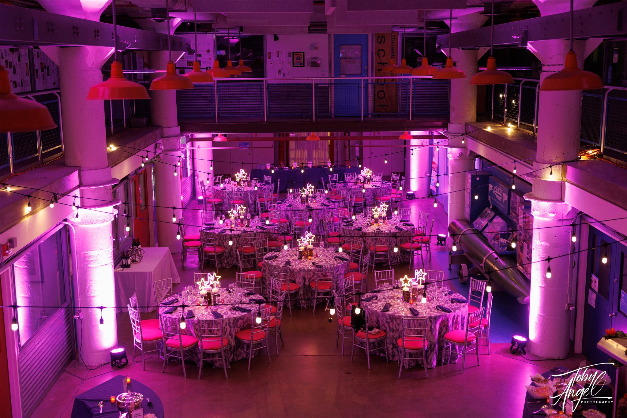 Overhead table photo | Pop Color Events | Adding a Pop of Color to Bar & Bat Mitzvahs in DC, MD & VA | Photo by: Toby Angel Photography
