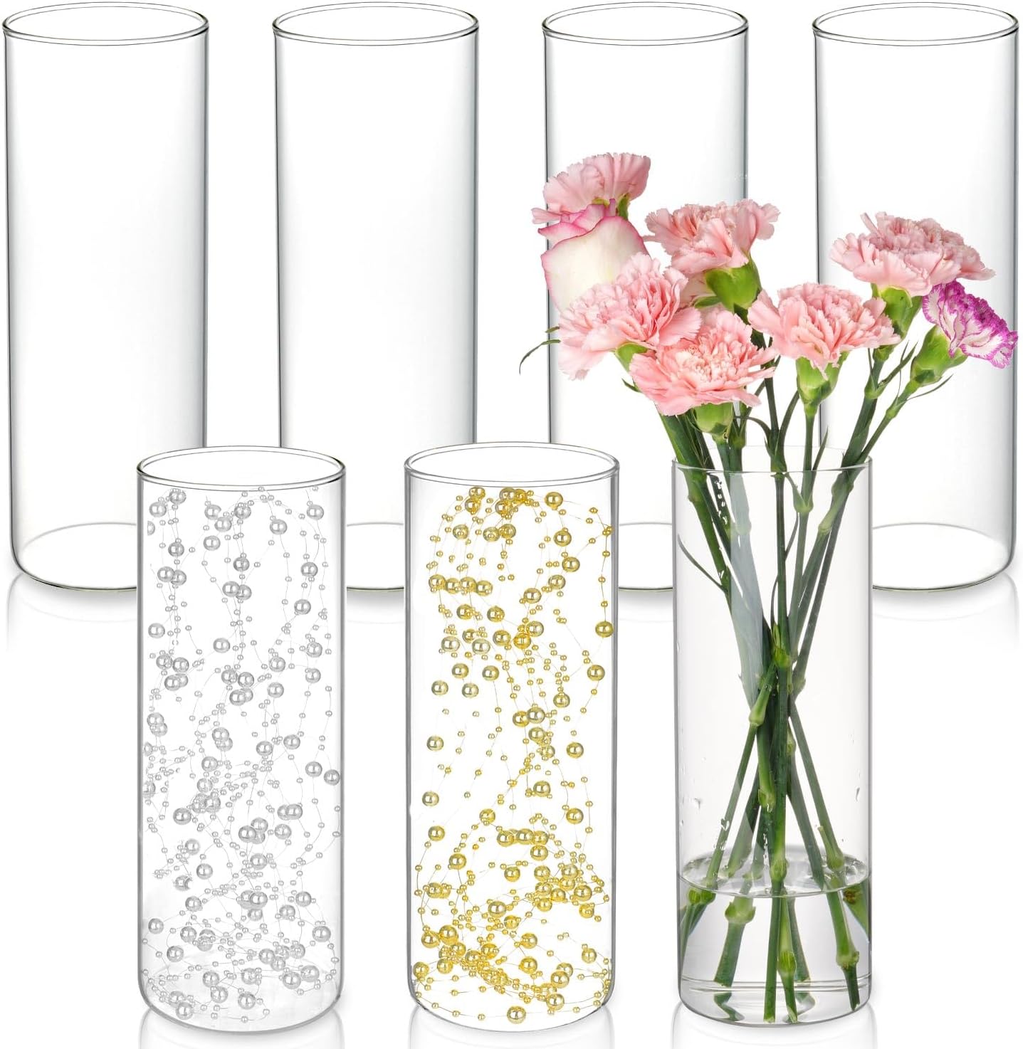 Glass cylinders for candle lighting ceremony