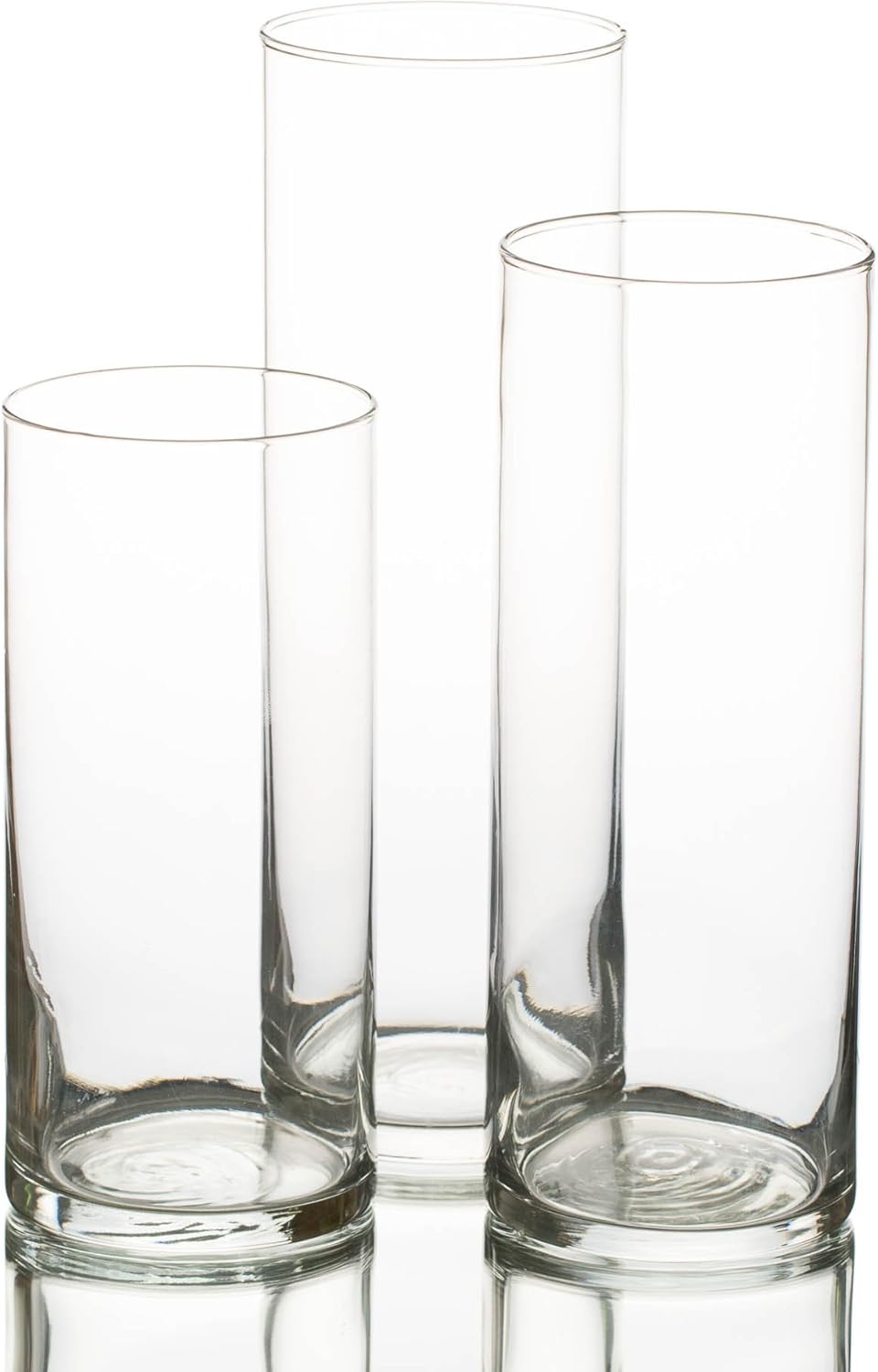 DIY mitzvah centerpiece trio of glass cylinder vases