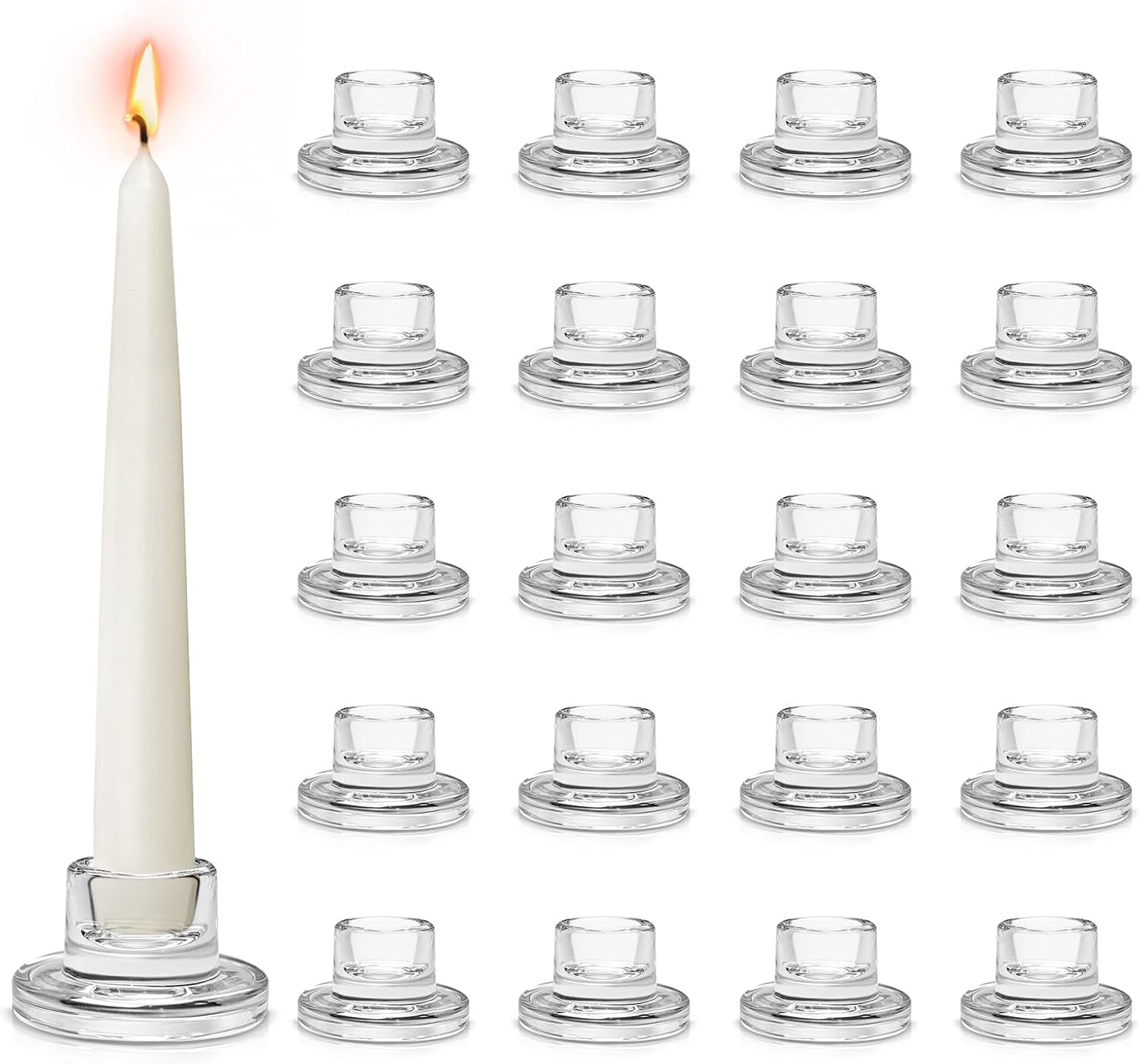 Glass taper candle holders