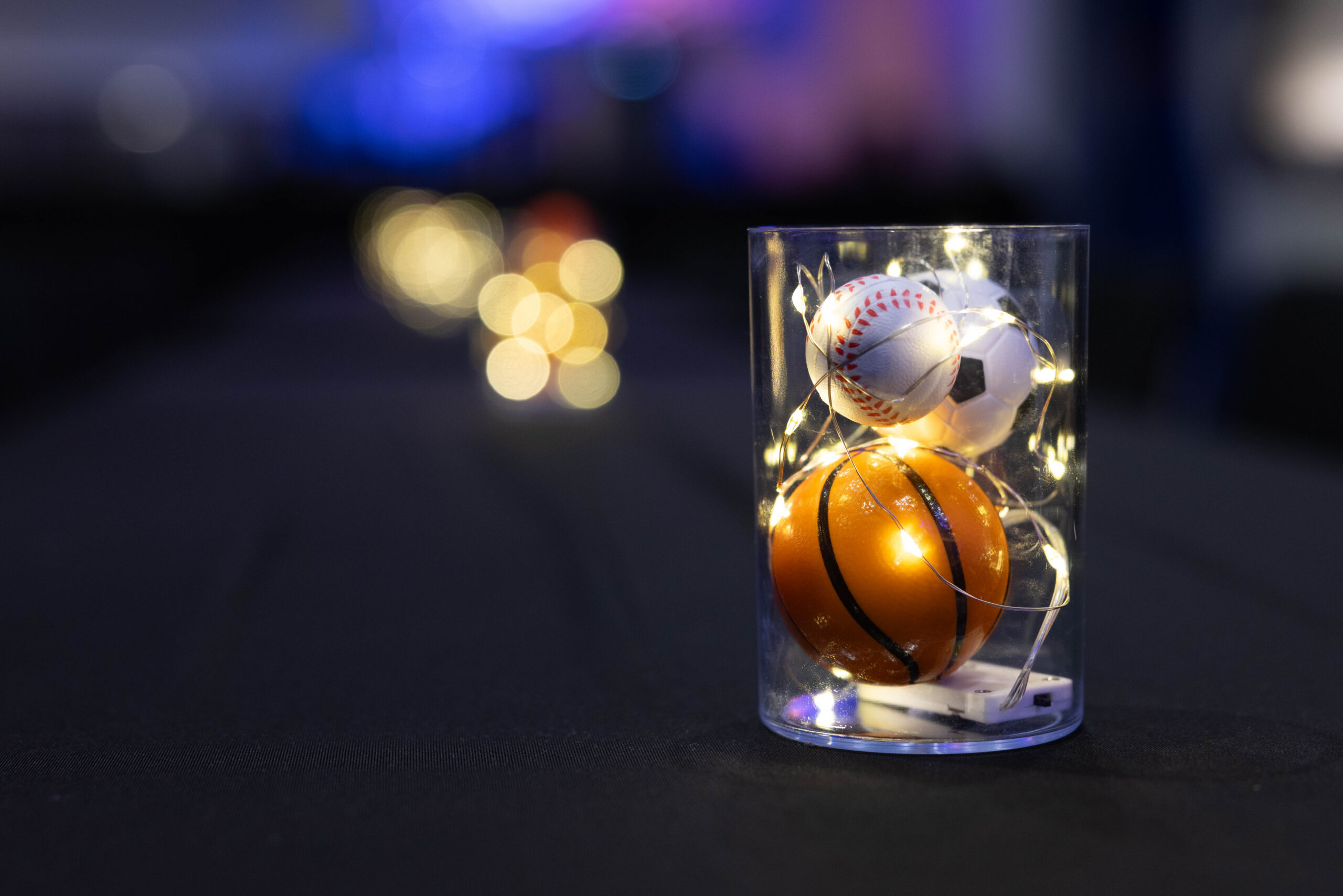 sports theme mitzvah centerpiece