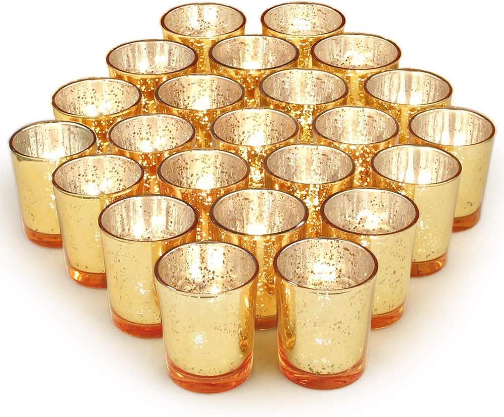 gold votive centerpiece